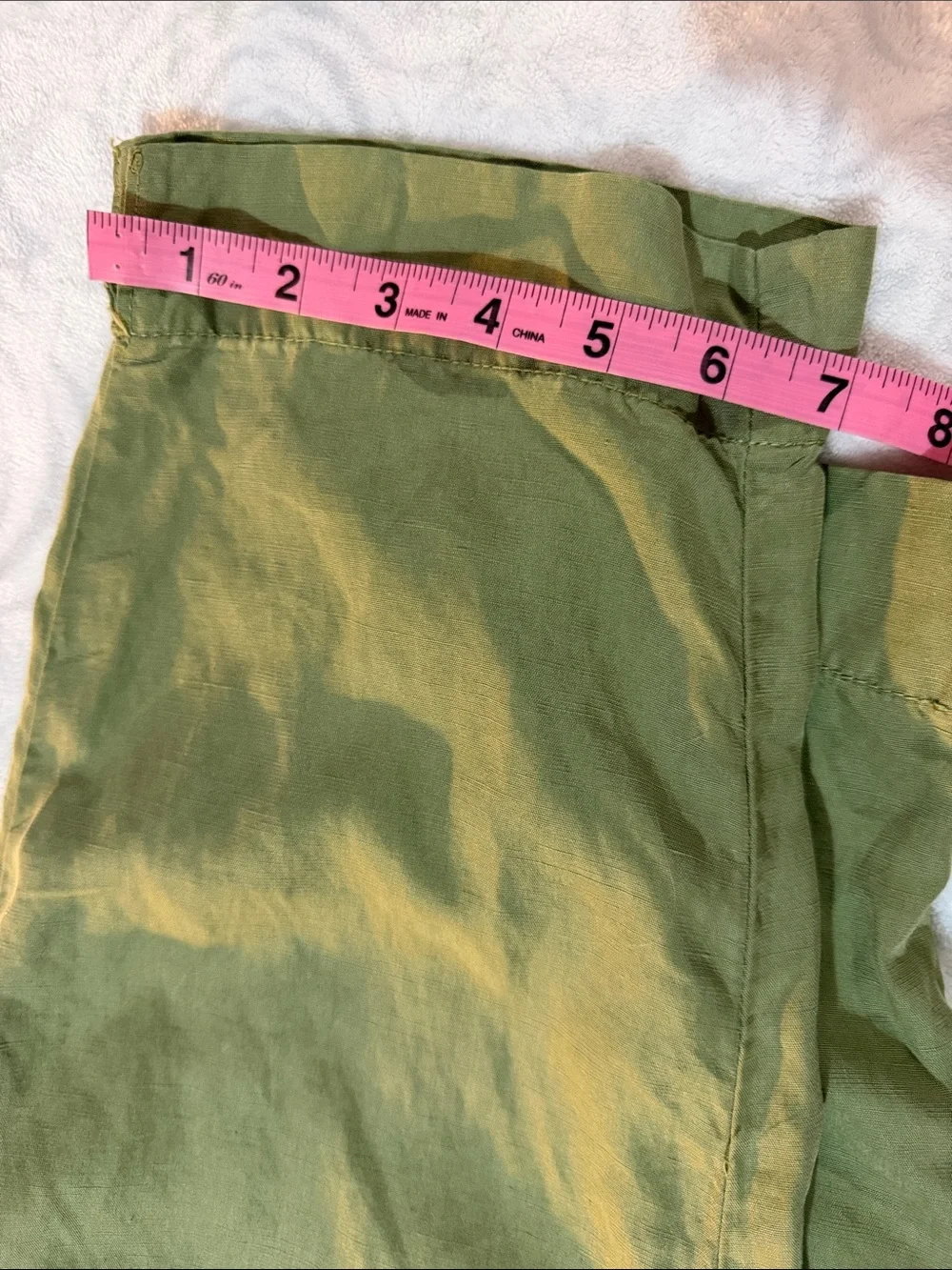 Zara Olive Green Lyocell & linen Drawstring relaxed fit crop Pants. Sz M.